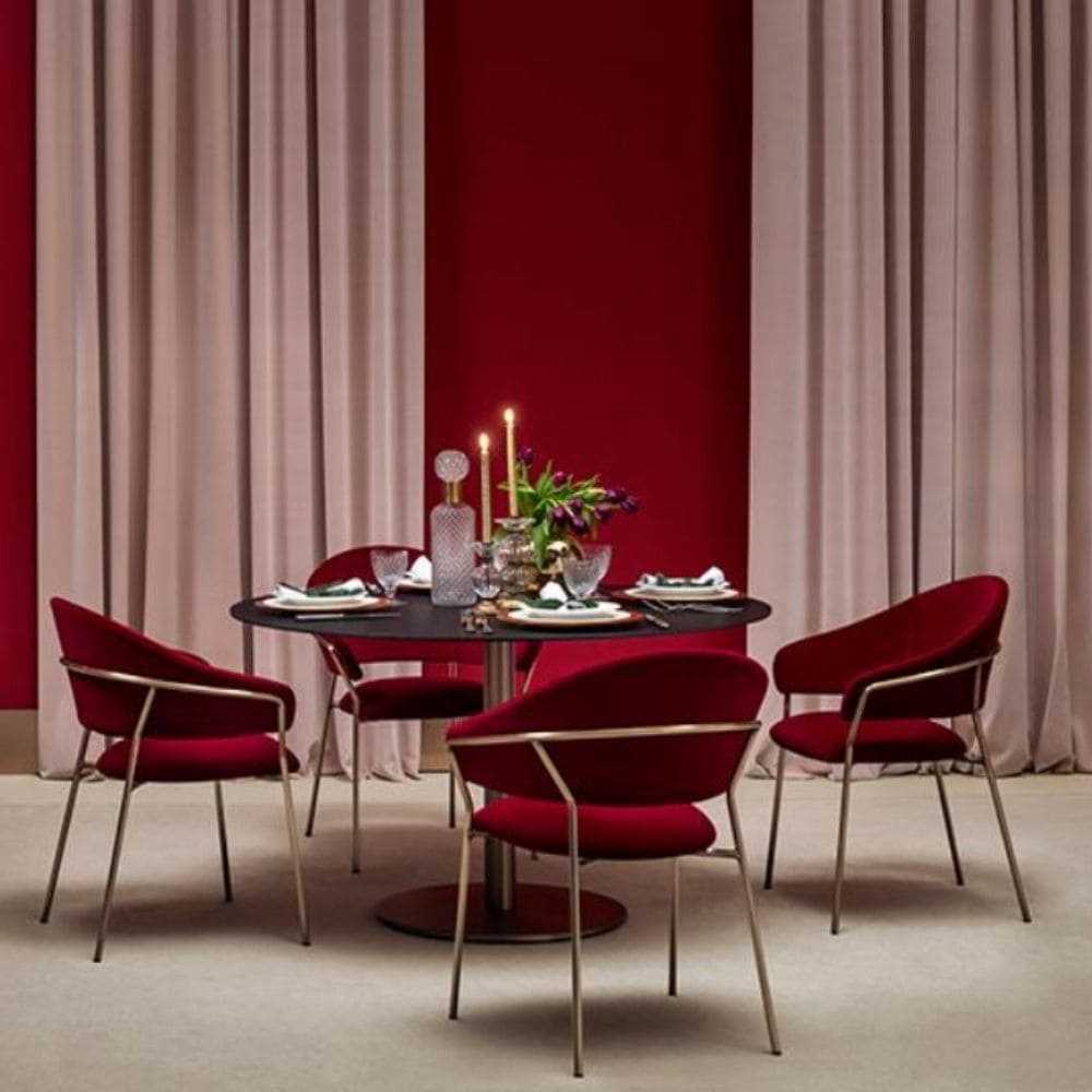 dining-table-with-four-red-dinning-chairs