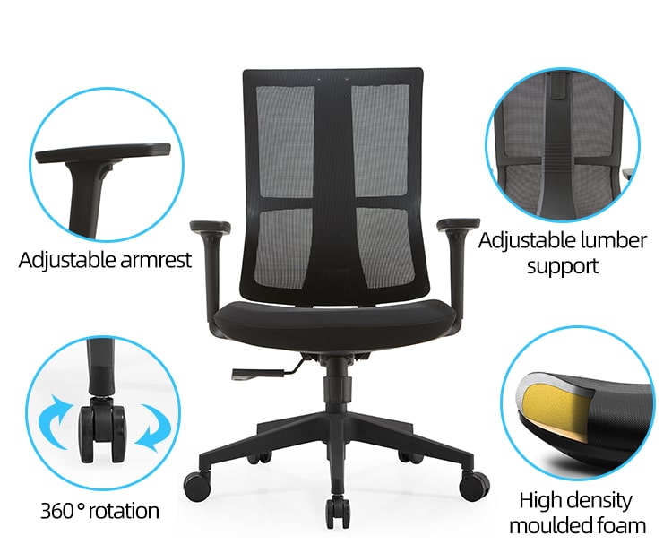 black office chair materials