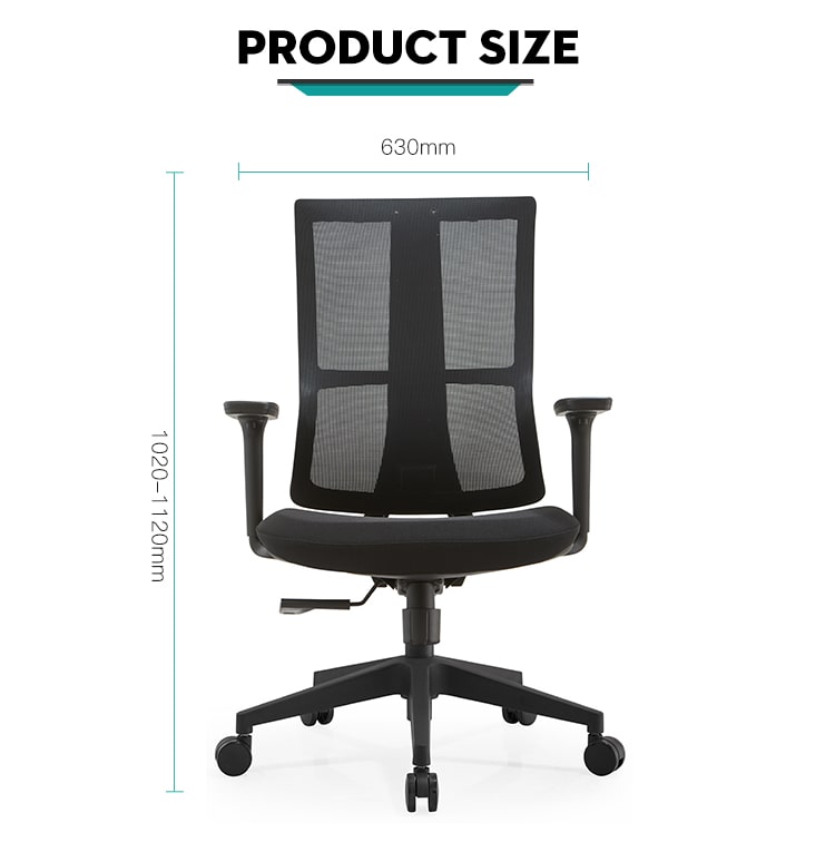 black office chair size