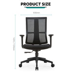 Load image into Gallery viewer, black office chair size
