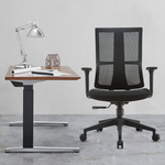 Load image into Gallery viewer, black office chair by office table
