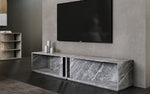 Load image into Gallery viewer, grey-marble-modern-Tv-cabinet-and-tv-on-wall
