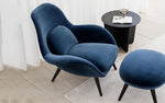 Load image into Gallery viewer, blue-velvet-armchair-in-modern-interior
