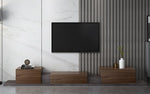 Load image into Gallery viewer, Marbe-and-wood-veneer-Tv-cabinet-on-floor
