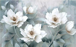 Load image into Gallery viewer, CUSTOM MURAL WALLPAPER WHITE FLOWER
