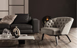 Load image into Gallery viewer, Grey-leather-armchair-in-modern-living-room
