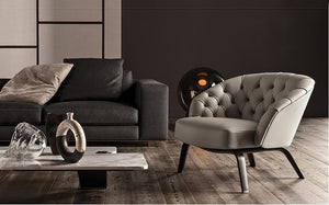 Grey-leather-armchair-in-modern-living-room