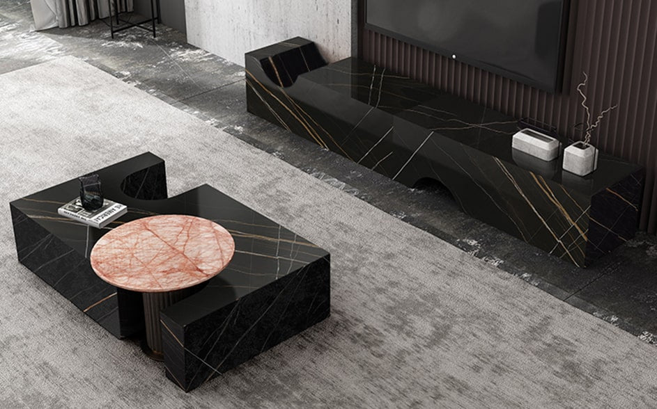 modern-marble-grey-Tv-table-in-modern-room-with-same-design-coffee-table