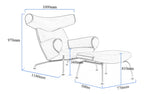 Load image into Gallery viewer, black-designer-armchair-measurements
