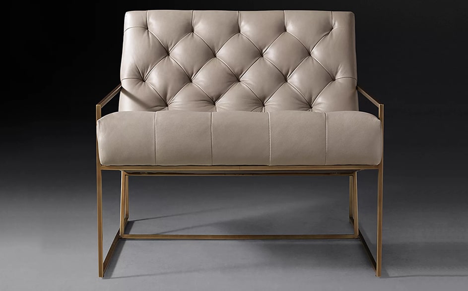 Puffed-leather-modern-armchair