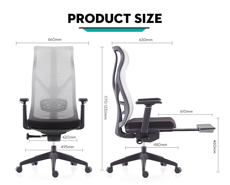 Mesh office chair size