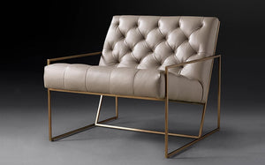 Puffed-leather-modern-armchair