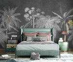 Load image into Gallery viewer, CUSTOM MURAL WALLPAPER PALM TREES GREY
