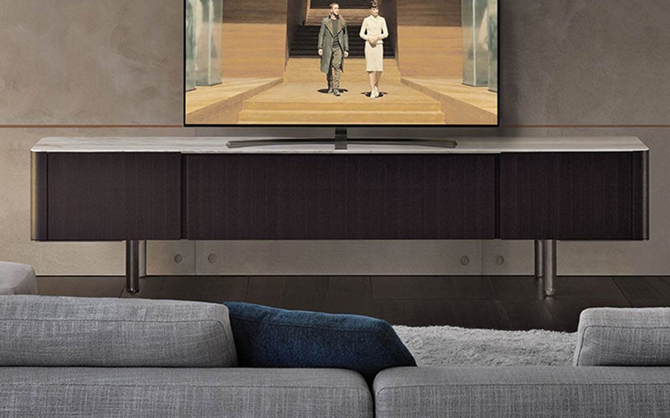 modern-interior-with-Tv-cabiner-on-stainless-steel-legs-and-Tv