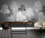 Load image into Gallery viewer, CUSTOM MURAL WALLPAPER BLACK &amp; WHITE ASH FLOWER
