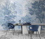 Load image into Gallery viewer, CUSTOM MURAL WALLPAPER TREES BLUE
